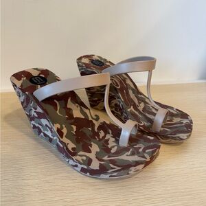 Melissa Camouflage Wedge Sandals